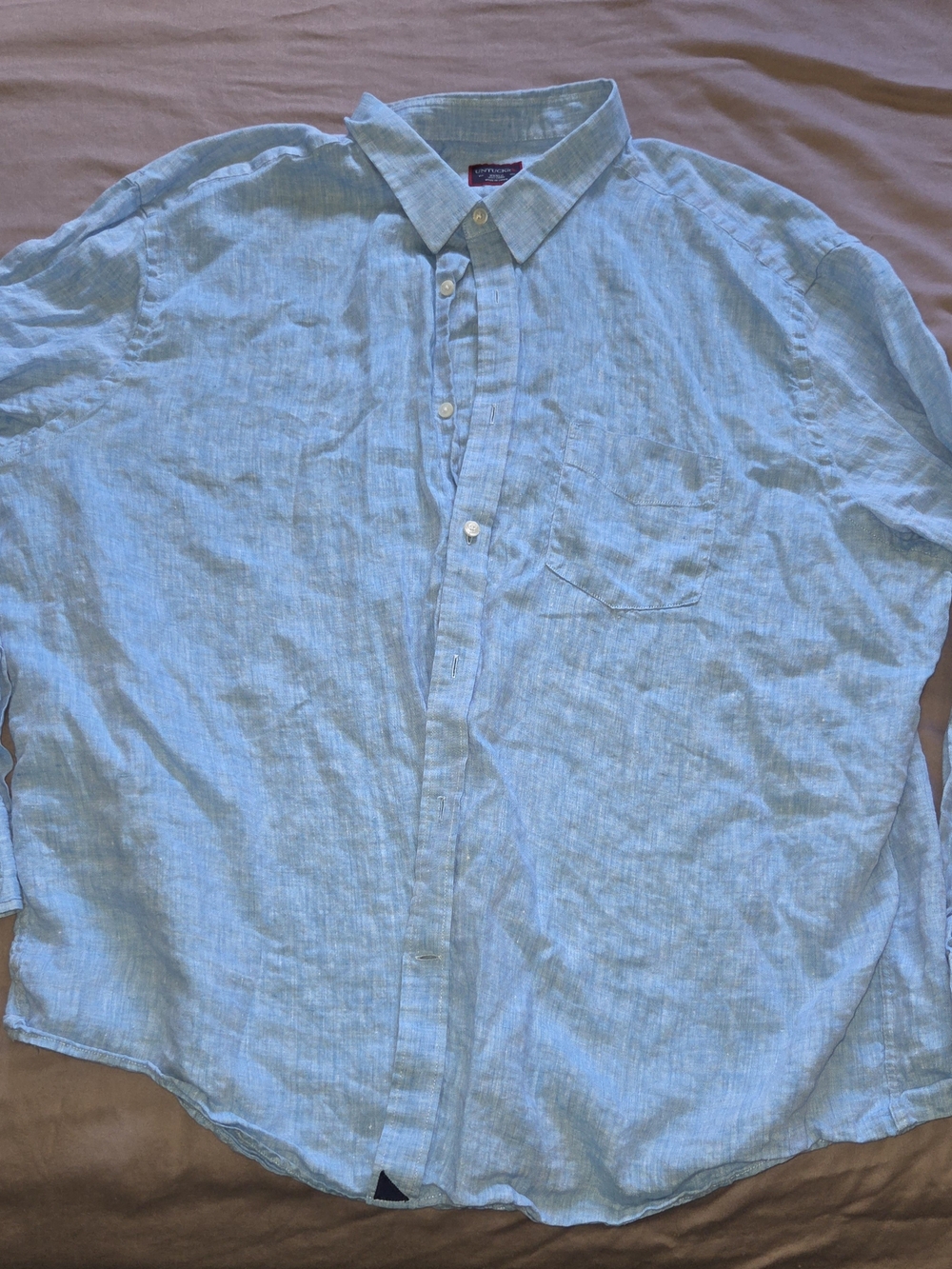 UNTUCKit Light Blue Casual Linen Button-Down Shirt